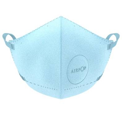 Airpop Pocket Reusable Face Mask, 4-Layer Filter Face Coverings, Contoured Fit Folding Adjustable Face Mask, Adult Face Masks (2pcs) for Pollutant Protection - Blue