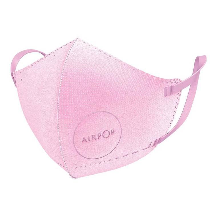 Airpop Kid Reusable Kids Face Mask, 4-Layer Filter Face Coverings for Children, Contoured Fit, Folding Adjustable Face Mask, Kids Face Masks (4pcs) for Pollutant Protection - Pink