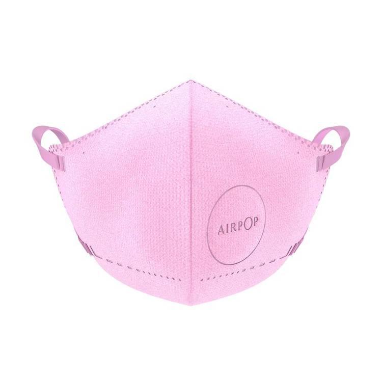Airpop Kid Reusable Kids Face Mask, 4-Layer Filter Face Coverings for Children, Contoured Fit, Folding Adjustable Face Mask, Kids Face Masks (4pcs) for Pollutant Protection - Pink