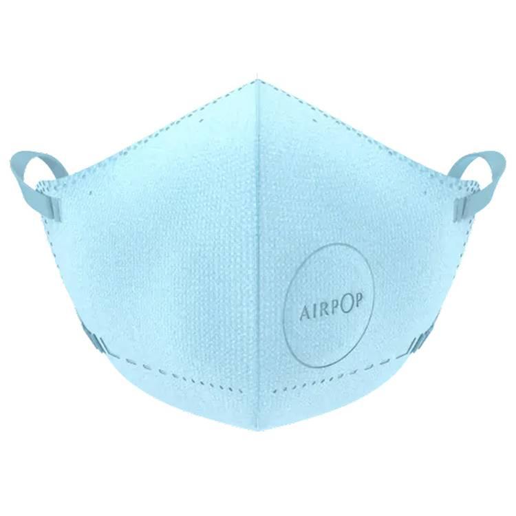 Airpop Kid Reusable Kids Face Mask, 4-Layer Filter Face Coverings for Children, Contoured Fit, Folding Adjustable Face Mask, Kids Face Masks (4pcs)  for Pollutant Protection - Blue