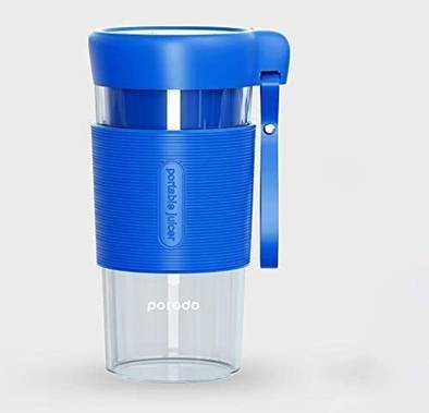 Porodo Portable Juicer, Electric USB Rechargeable Juice Maker, Blended Freshness On The God, Highly Resistant Borosilicate Glass, 50W High-Powered Motor with 350ML/12 oz - (Blue)