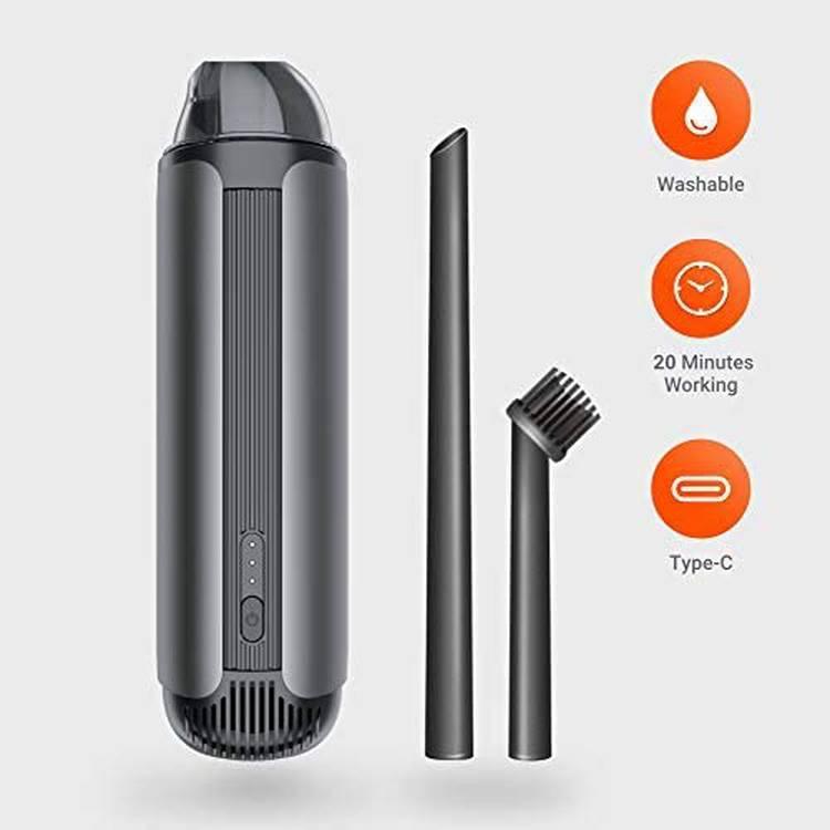 Porodo Handheld Vacuums Cleaner, Wet and Dry Portable Cordless Vacuum Cleaner 80W 5200Pa Suction,Washable HEPA Filter 6000mAh Car Vacuum Cleaner Rechargeable for Car, Home - Gray