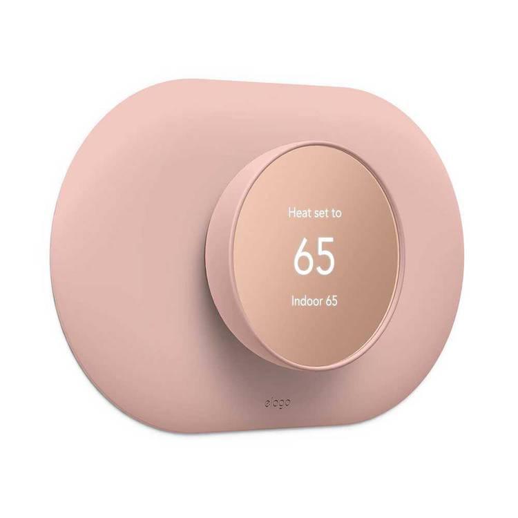 Elago Wall Plate Cover Plus Compatible for Nest Thermostats 2020 with Double Coated Circular Wall Plate Design, Anti-Scratch & Easy Installation - Sand Pink