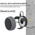 AHASTYLE Wall Mount Hanger Holder for Echo Dot 3rd Generation Smart Home Speakers, Built-in Cable Management and Need to Drill - White