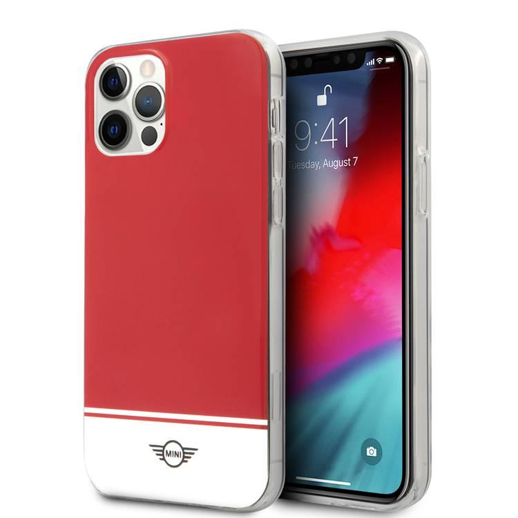 حقيبة صلبة Mini Cooper PC / TPU أسفل شريط صلب لهاتف iPhone 12/12 Pro (6.1 بوصة) - أحمر