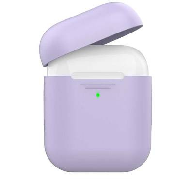 AhaStyle Premium Silicone Case Compatible for AirPods 1/2 Generation, Scratch Resistant, Drop Resistant, Dustproof and Absorbing Protective Cover - Lavender