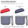 AhaStyle Keychain Version Two Toned Silicone Case with Anti-Lost Ring Compatible for AirPods 1/2 Generation, Scratch Resistant, Drop Resistant