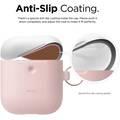 Elago Duo Hang Silicone Case with Apple AirPods Case 1 & 2 Generation, Drop Resistant, Dustproof and Absorbing Protective Cover with Hang Case Body-Pink / Top-White, Pastel Blue
