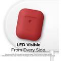 Elago Protective Silicone Skin Case Compatible with Apple AirPods 1/2 Generation, Front LED Visible & Supports Wireless Charging, Shock Resistant - Red