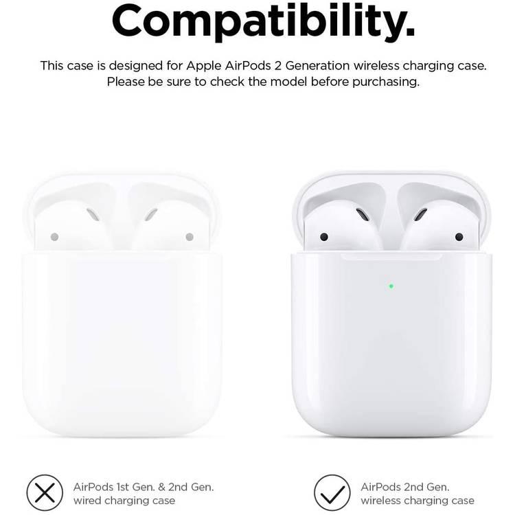 Elago Protective Silicone Skin Case Compatible with Apple AirPods 1/2 Generation, Front LED Visible & Supports Wireless Charging, Shock Resistant - White
