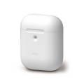 Elago Protective Silicone Skin Case Compatible with Apple AirPods 1/2 Generation, Front LED Visible & Supports Wireless Charging, Shock Resistant - White