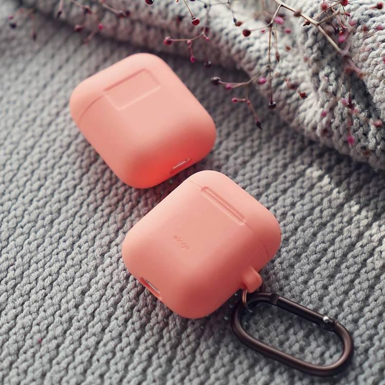 Elago Hang Case Compatible with Apple AirPods 1 & 2 Generation, Scratch Resistant, Drop Resistant, Dustproof and Absorbing Protective Cover with Hang Case