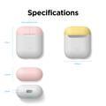 Elago Duo Silicone Case with Apple AirPods Case 1 & 2, Supports Wireless Chargers, Drop Resistant, Dustproof and Absorbing Protective Cover Body-White / Top-Pink, Yellow