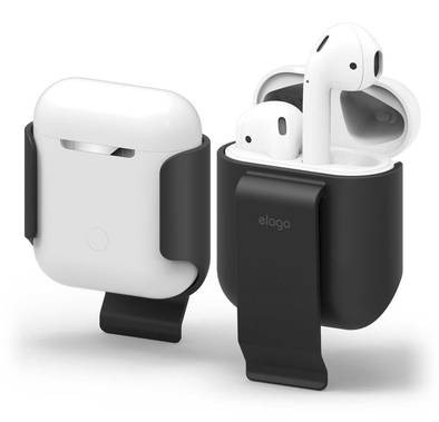 Elago AirPods Belt Clip Compatible with Apple AirPods 1 & 2 Generation, Carrying Clip, Shock-resistant, Break Resistant - Black
