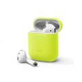 Elago Basic Skinny Case for Apple AirPods 1&2 Generation, Upgraded Premium Silicone, Front LED Visible, Dustproof Protective Cover, Compatibility With Wireless Chargers Neon Yellow