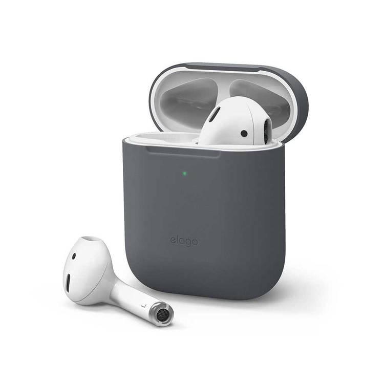 Elago Basic Skinny Case Compatible for Apple AirPods 1&2 Generation, Upgraded Premium Silicone, Front LED Visible, Scratch Resistant, Drop Resistant, Dustproof and Absorbing 
