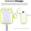 Elago Silicone Case with Anti-Lost Keychain Compatible with Apple AirPods 1/2 Wireless Charging Case, Front LED Visible, Anti-Slip Coating Inside, Premium Silicone - Neon Yellow