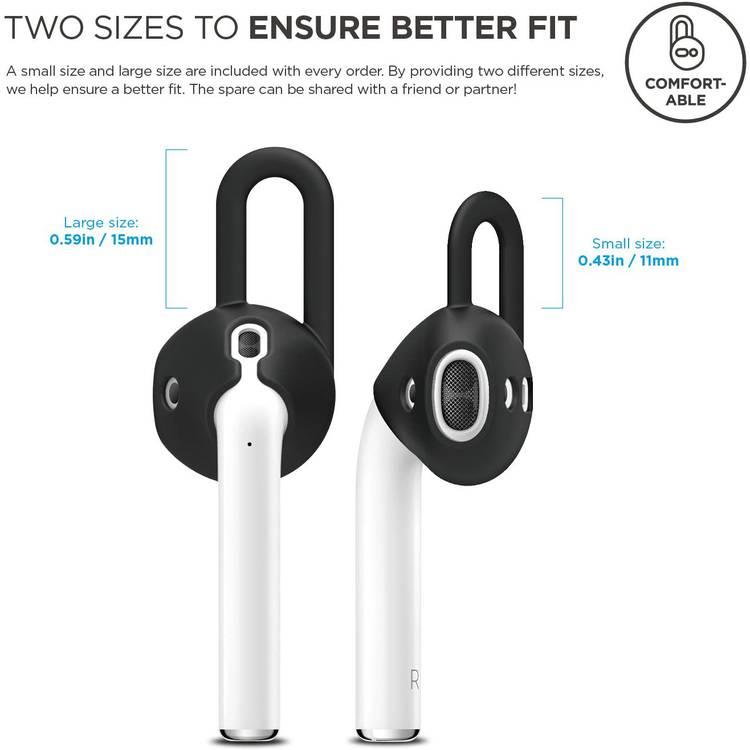 Elago Silicone Earpad For Apple AirPods 1/2 Generation, Two Sizes, Premium Silicone, Suitable for Jogging, Cycling, Gym and Other Fitness Activities