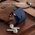 Elago Genuine Leather Case Compatible For Apple AirPods 1&2 Generation, Scratch Resistant, Drop Resistant, Dustproof and Absorbing Protective Cover with Hang Case