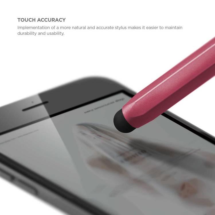إيلاجو  قلم ستايلس نوع هيكسا ، قابل للتكامل مع سلسلة iOS و اندرويد ، نقطة قلم ناعمة الملمس لحماية أفضل للشاشة ، رأس مطاطي إضافي مضمن ، وردي