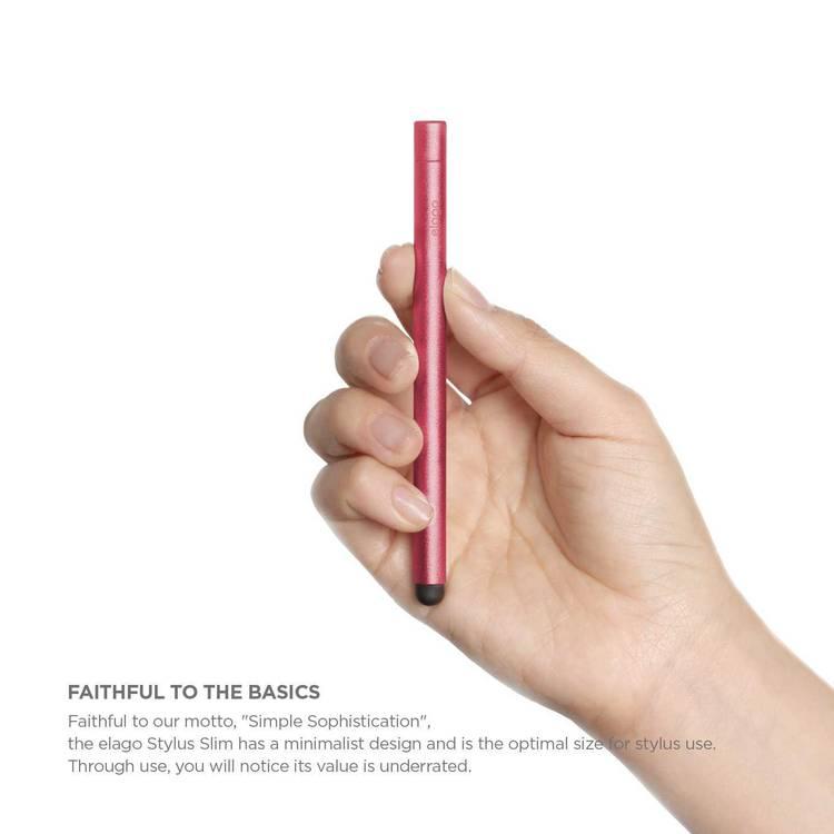إيلاجو قلم رفيع ، قابل للتكامل مع سلسلة iOS و اندرويد ، نقطة قلم ناعمة الملمس لحماية أفضل للشاشة ، مضمن رأس مطاطي إضافي ، وردي