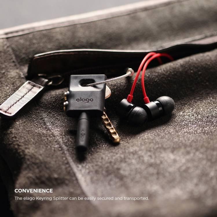 Elago Keyring Headphone Splitter for iPhone, iPad, iPod, Galaxy and Any Portable Device with 3.5mm,  Jean Indigo