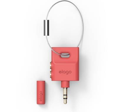 ايلاجو حلقة مفاتيح مقسم سماعة الرأس لأجهزة ايفون و ايباد و ايبود و جالاكسي وأي جهاز محمول بمقاس 3.5 ملم ، وردي ايطالي