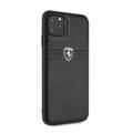 CG MOBILE Ferrari Off Track Grained Leather Phone Case for iPhone 11 Pro (5.8") Mobile Case Suitable with Wireless Chargers Officially Licensed - Black