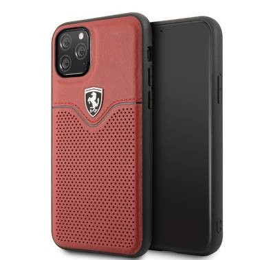 CG MOBILE Ferrari Leather Hard Phone Case Victory Compatible for iPhone 11 Pro (5.8") Shock Resistant Mobile Cover Officially Licensed - Red
