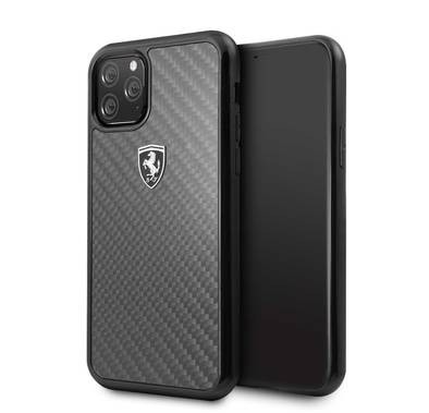 CG MOBILE Ferrari Heritage Real Carbon Hard Phone Case Compatible for Apple iPhone 11 Pro (5.8") Anti-Scratch Mobile Case Officially Licensed - Black