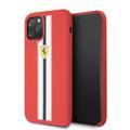 CG Mobile Ferrari On Track & Stripes Silicon Case iPhone 11 Pro (5.8") Officially Licensed, Shock Resistant, Scratches Resistant, Easy Access to All Ports - Red