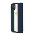 CG Mobile Ferrari On Track & Stripes Silicon Case iPhone 11 Pro (5.8") Officially Licensed, Shock Resistant, Scratches Resistant, Easy Access to All Ports - Blue