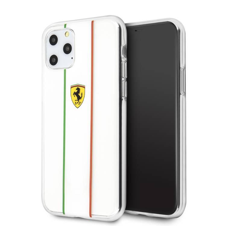 CG MOBILE Ferrari Italy Collection Phone Case Compatible for iPhone 11 Pro (5.8") Shock Resistant Mobile Case Officially Licensed - Clear