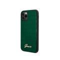 CG Mobile Guess PU Croco Print Phone Case with Metal Logo Compatible for iPhone 11 Pro (5.8") Shock & Scratch Resistant Officially Licensed - Green