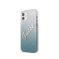 Guess PC/TPU Script Glitter Hard Case for iPhone 12 Mini (5.4") - Gradient Blue