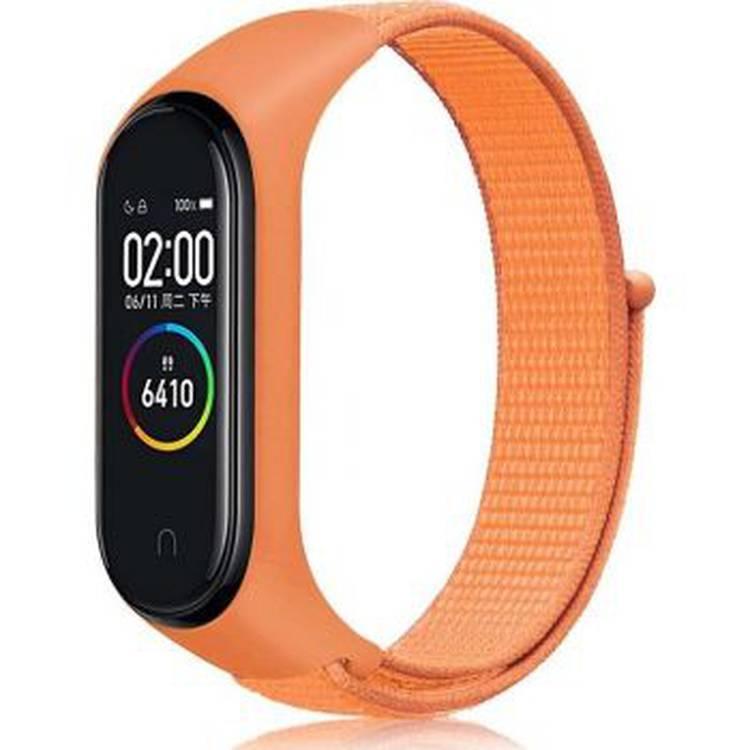 iGuard by Porodo Nylon Watch Band with Shockproof Case, Fit & Comfortable Replacement Wrist Band, Adjustable Straps Compatible for Xiaomi Nylon band 5,4 & 3 smart watch - Orange