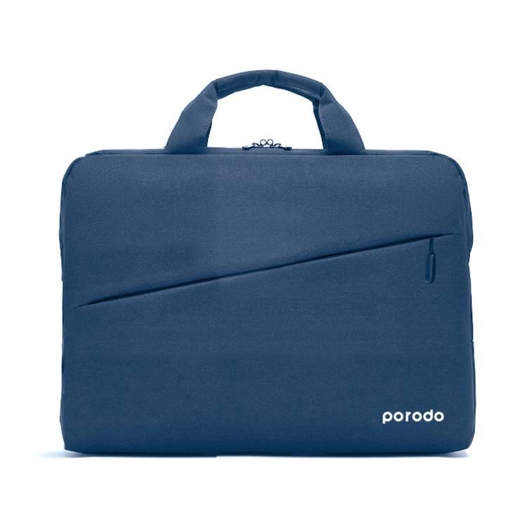 Porodo Lifestyle Nylon Fabric Laptop Sleeve Bag fits for 15.6" inch Laptop, Protective Laptop Carrying Case, IPX4 Splash proof Bag for Business, Casual & School - Blue