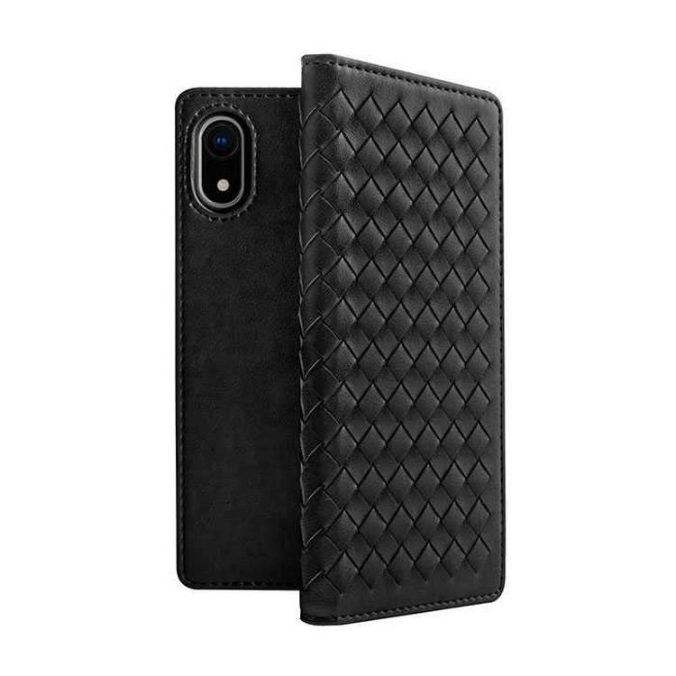 Viva Madrid Tejido Folio Case for iPhone Xr (6.1"), Shock Resistant, Scratches Resistant, Easy Access to All Ports, Cameras, Buttons and Speakers - Black