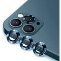 Devia Gemstone Lens Protector ( 3pcs ) Compatible for iPhone 12 Pro (6.1") Aluminum Alloy + Tempered Glass Camera Lens Protector, Explosion-proof & Scratch-proof - Blue