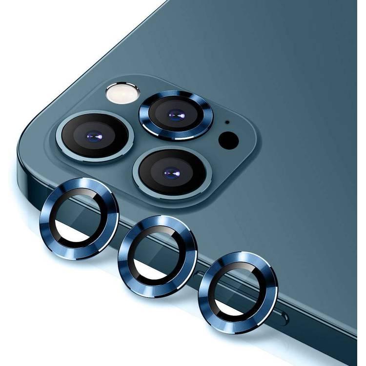 Devia Gemstone Lens Protector ( 3pcs ) Compatible for iPhone 12 Pro Max (6.7") Aluminum Alloy + Tempered Glass Camera Lens Protector, Explosion-proof & Scratch-proof - Gray