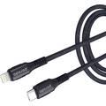 Porodo Braided & Aluminum Type-C to Lightning PD Cable 3A, Fast Charging Cord,  Data Cable Compatible For iPhone 12 Pro Max, 12/12 Pro, iPhone 11 Pro, 11 Pro Max - Black
