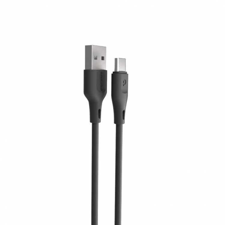 Porodo New PVC Type-C Cable 2M 3A, Over-Current Protection, Durable Fast Charge & Data Cable, Safe & Reliable Cord Compatible for Type-C Devices - Black