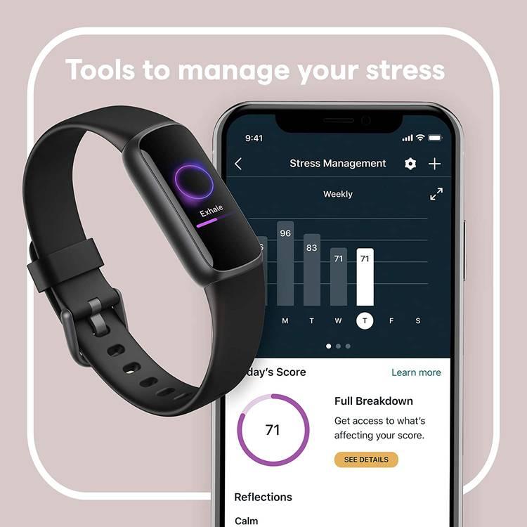 Fitbit Luxe Fitness & Wellness Wristband Tracker with Stress Management, Sleep Tools, Fitness & Activity, Health Metric Dashboards, Jewelry Design with 5-Day Battery Life