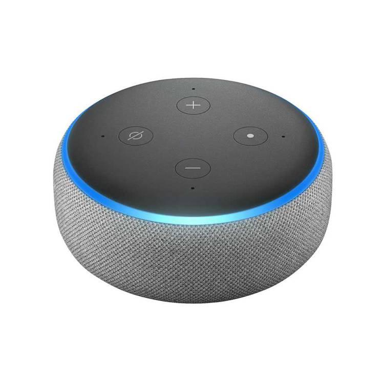 Amazon Echo Dot ( 3rd Gen ) Voice-Controlled Speaker, Ask Alexa to Play Music, Answer Questions, Read News, Connect Speaker Over Bluetooth or With 3.5mm Audio Cable - Heather Gray