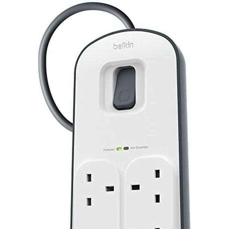 Multiport Extension Belkin BSV804AF2M 8-Way Surge Protection Extension - White