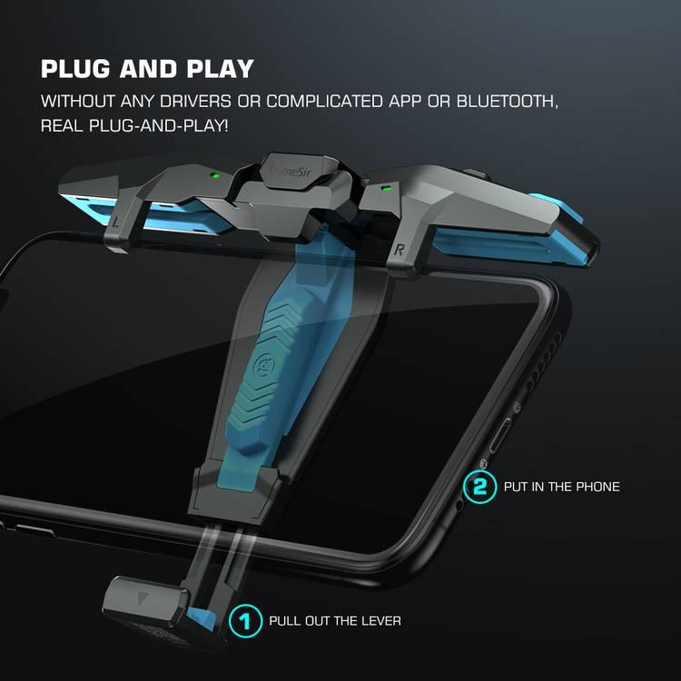 Gamesir  Mobile Gaming Controller F4 Falcon Plug and Play Trigger Controller - Black