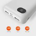 Porodo Power Bank 10000mAh, PD Charge Super-Compact 4-Port Portable Power Bank, LED Digital Power Display, Pocket Friendly Design with Lightning, Type-C and Micro USB Input - White