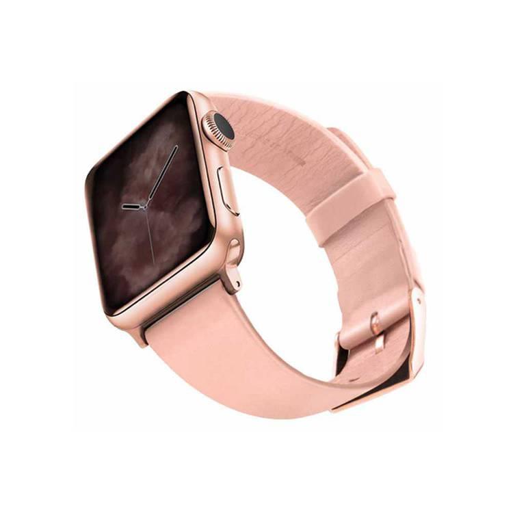 Viva Madrid Montre Allure Genuine Leather Strap Compatible for Apple Watch 42/44MM, Fit & Comfortable Smartwatch Replacement Wrist Band - Pink/Rose Gold