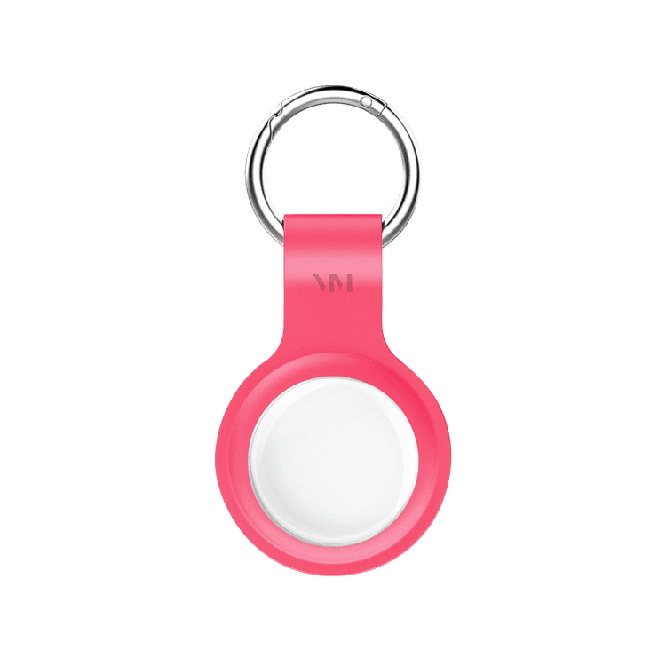 Viva Madrid Airtrax Flexo Silicone Case Compatible with AirTag, Portable Protective Skin Cover, Anti-Lost Holder with Key Ring Suitable for AirTag Bluetooth Tracker - Pink