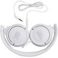 JBL TUNE 500 Wired On-Ear Headphones with Built-in Microphone, Pure Bass Sound, Lightweight and Foldable Design, 1-Button Remote/Mic - White